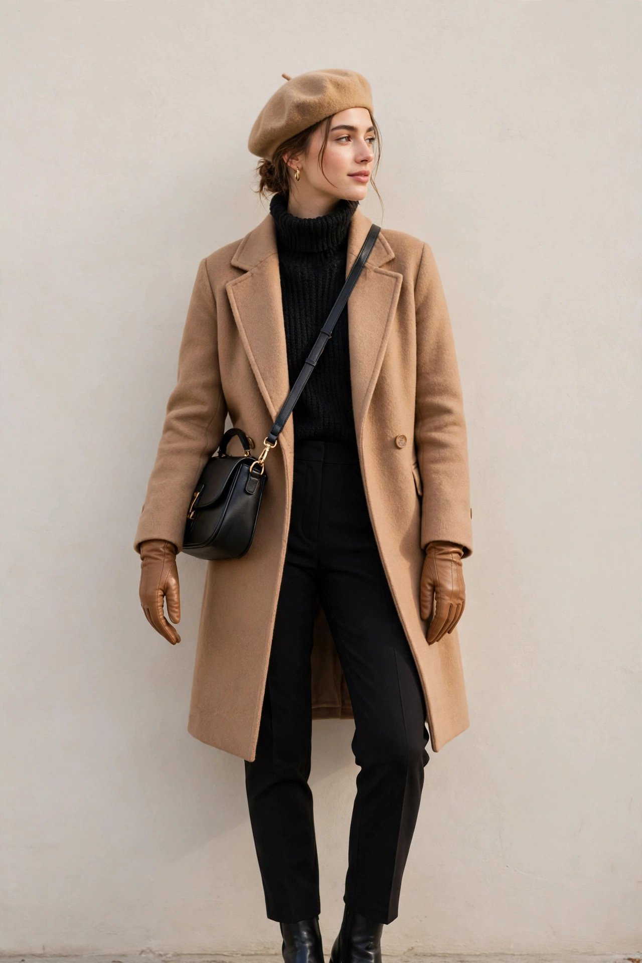 christmas gifts for women - beret & leather glove set
