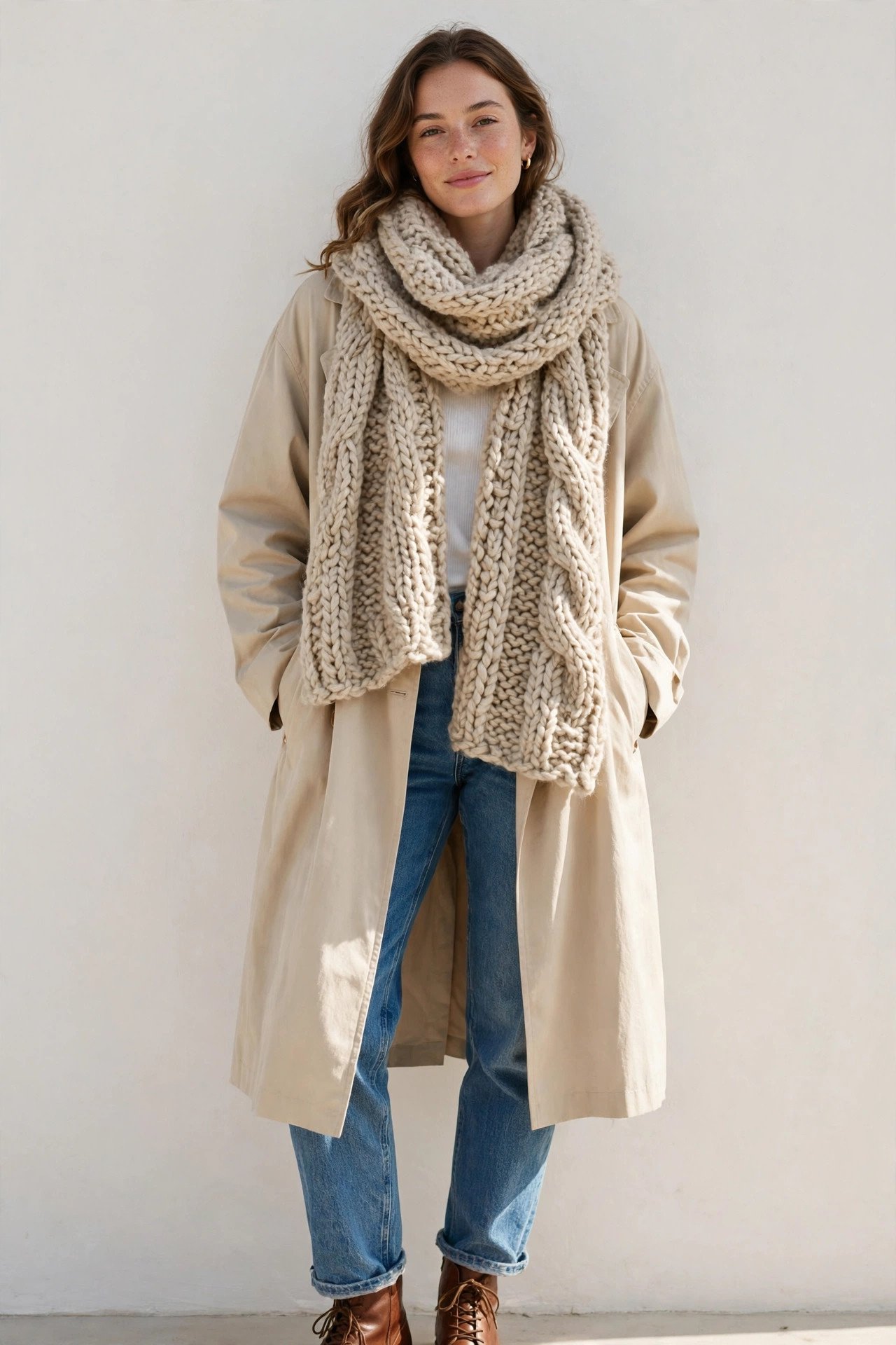 christmas gifts for women - chunky knit scarf