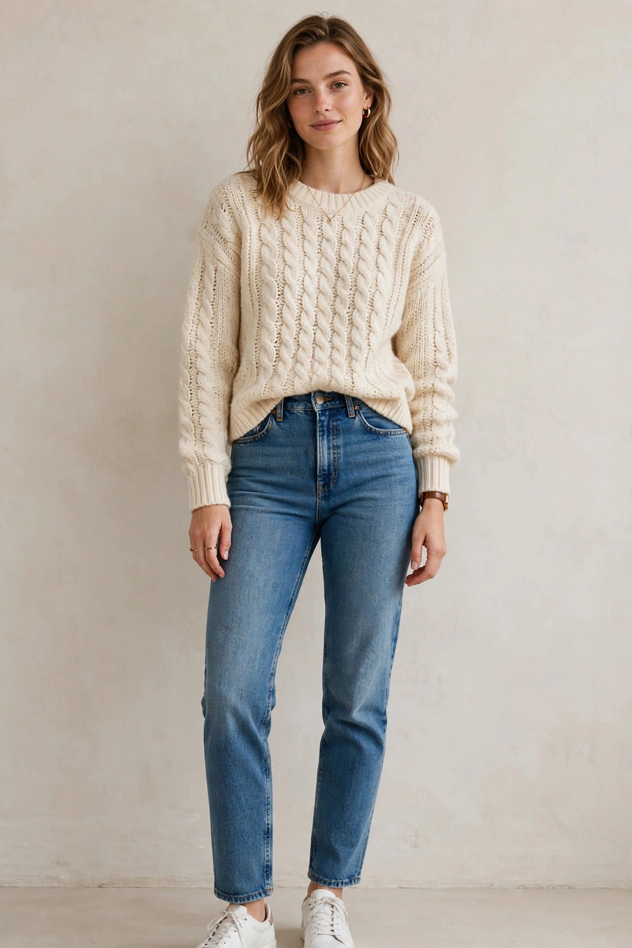 fall capsule wardrobe - the cream knit sweater