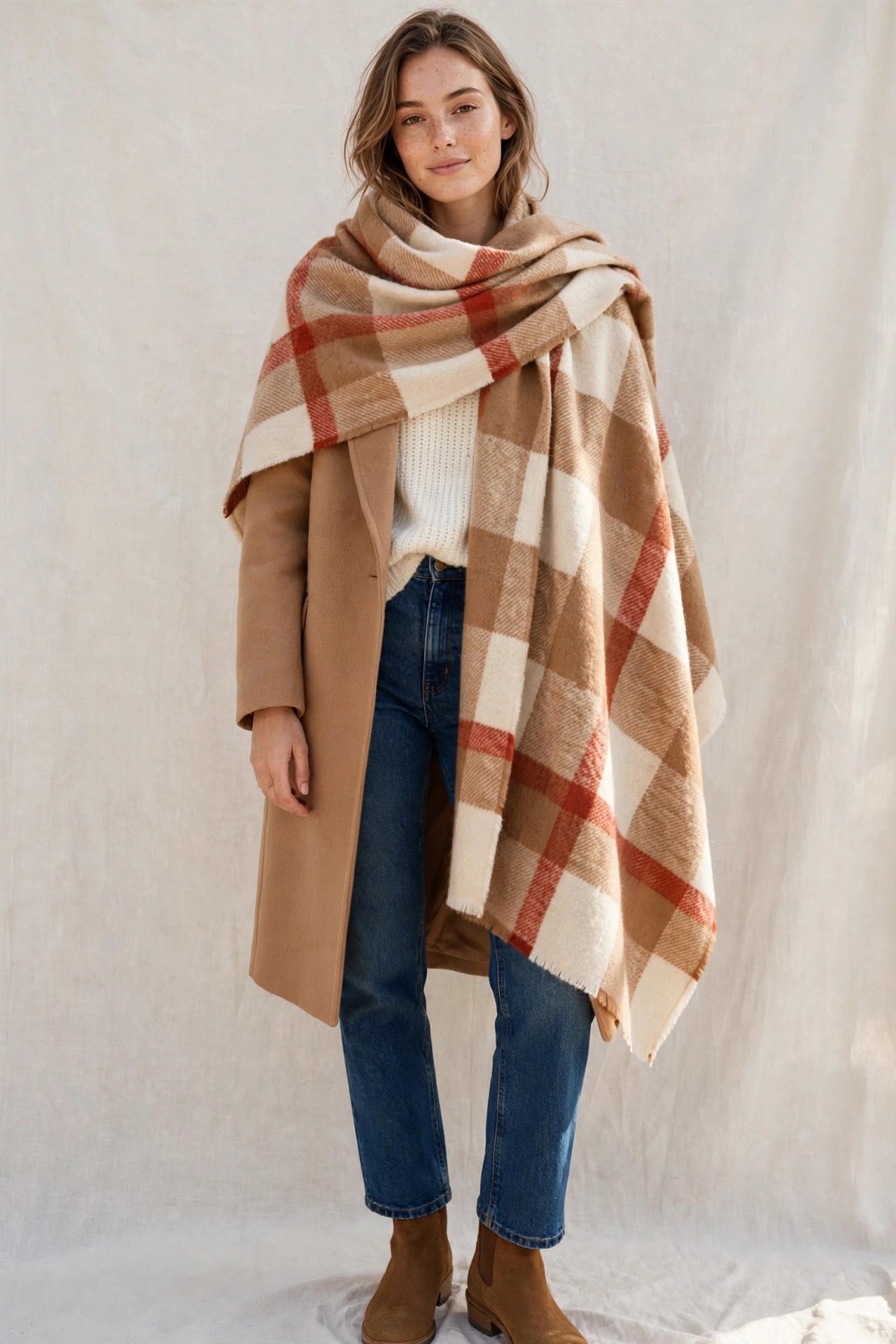 fall capsule wardrobe - the plaid blanket scarf