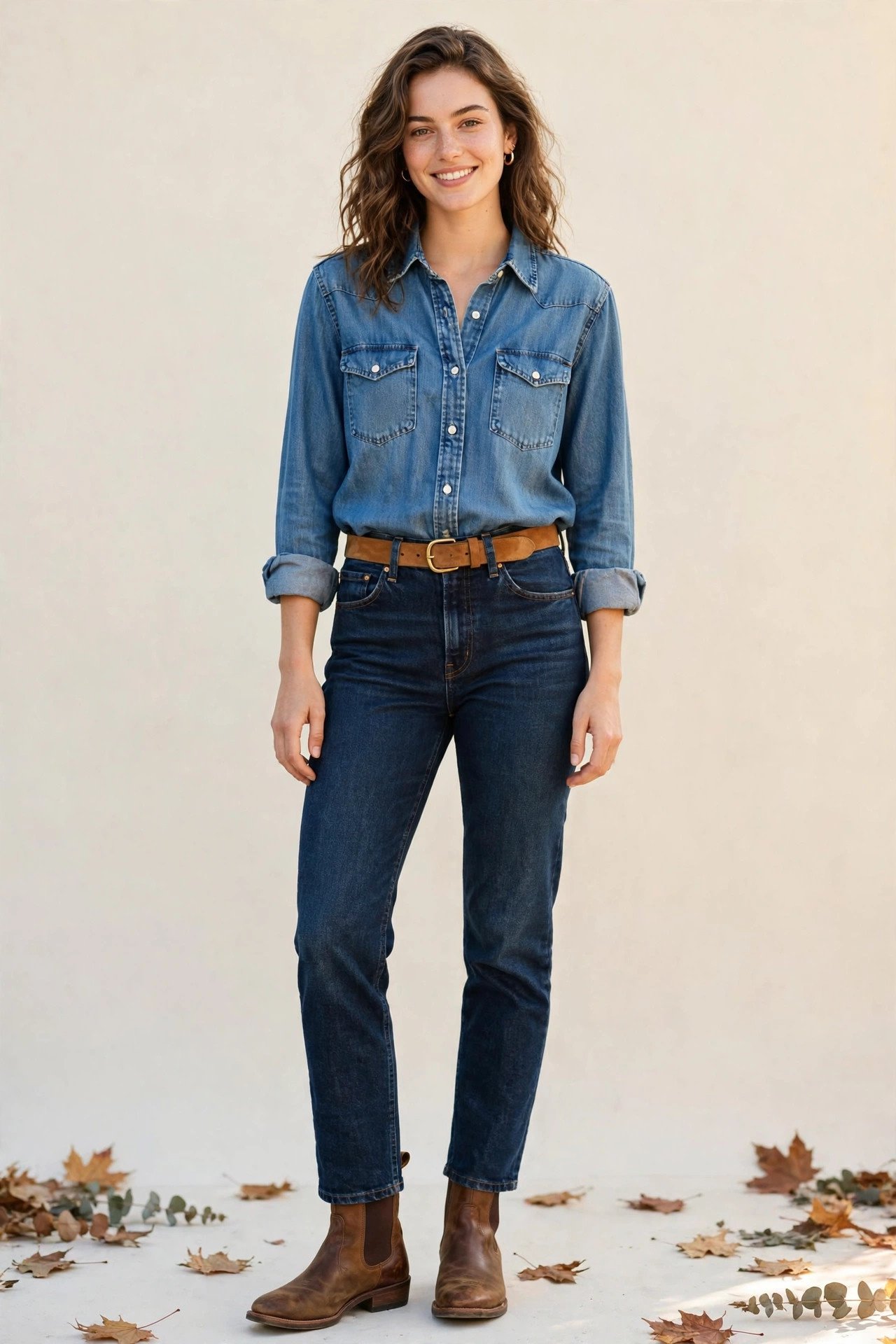 fall outfits for women - double denim done right